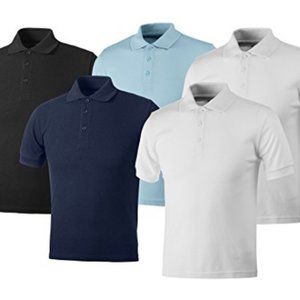 NWT 5 Pack Boy's Short Sleeve Polo Shirts